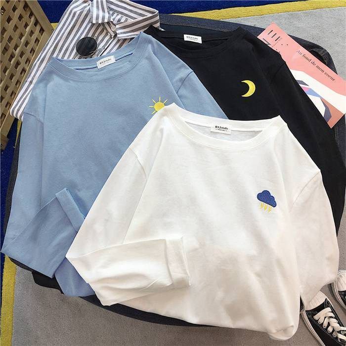 長袖tシャツ チュニック カットソー トップス 長袖 クールネック