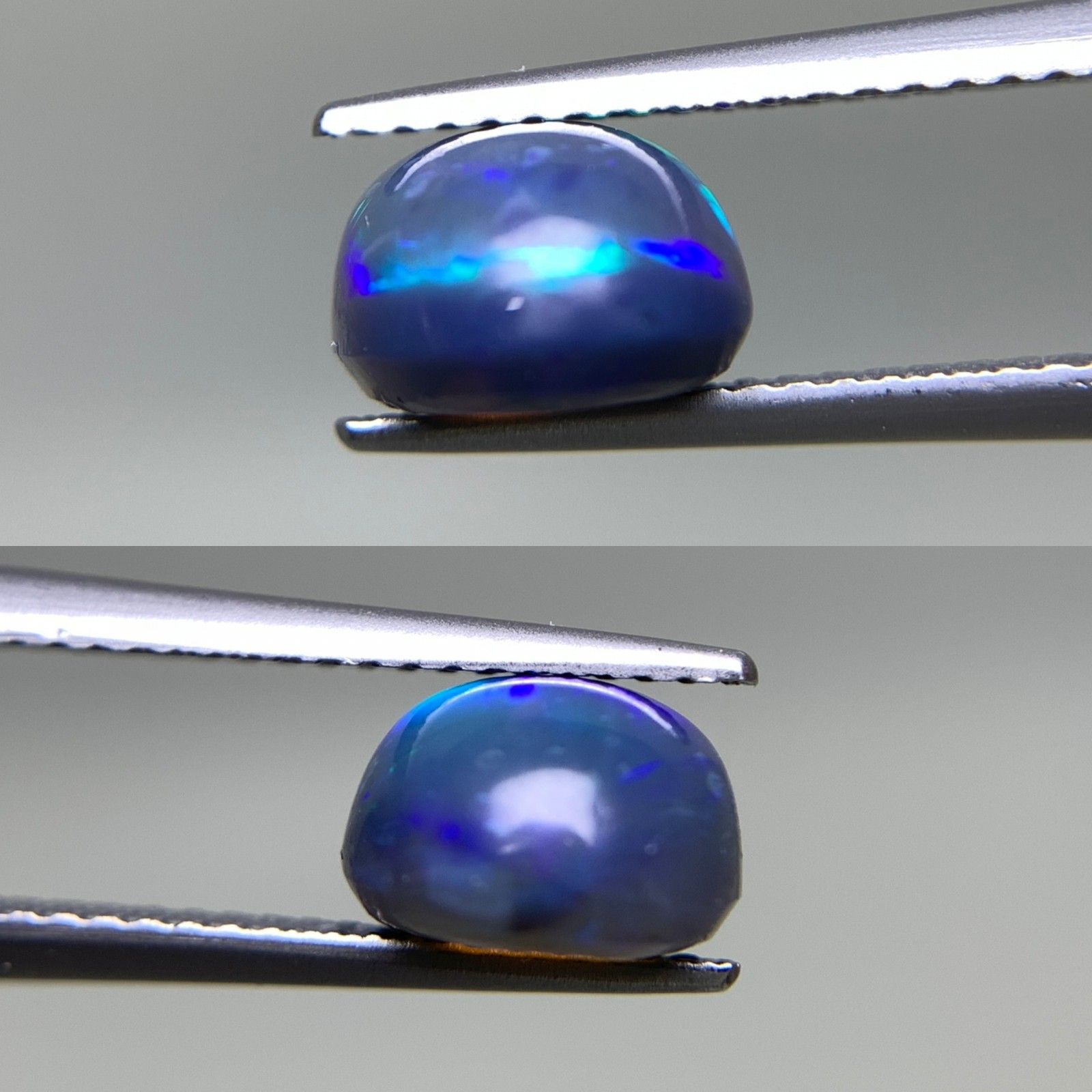 ブラックオパール 天然 3.074ct 中央宝石ソーティング付き 10.7㎜×8.3  