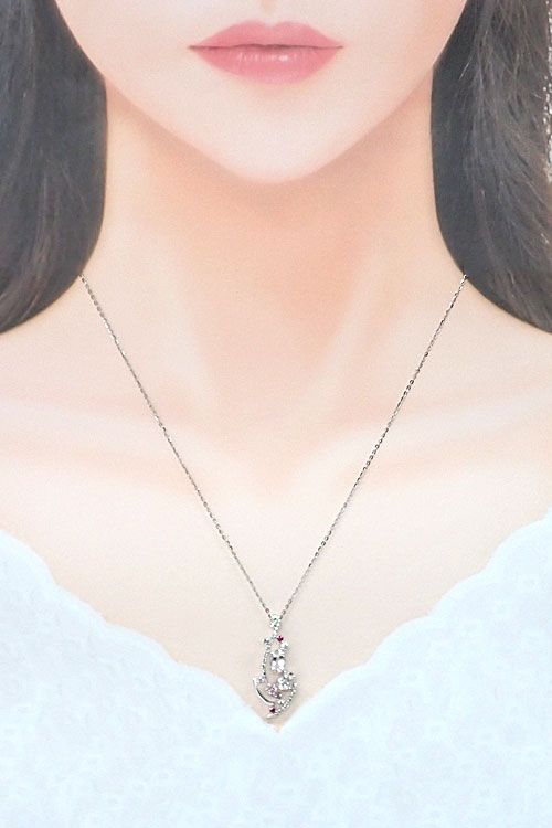 モルガナイト ネックレス ダイヤモンド カラーストーン K18ホワイト  