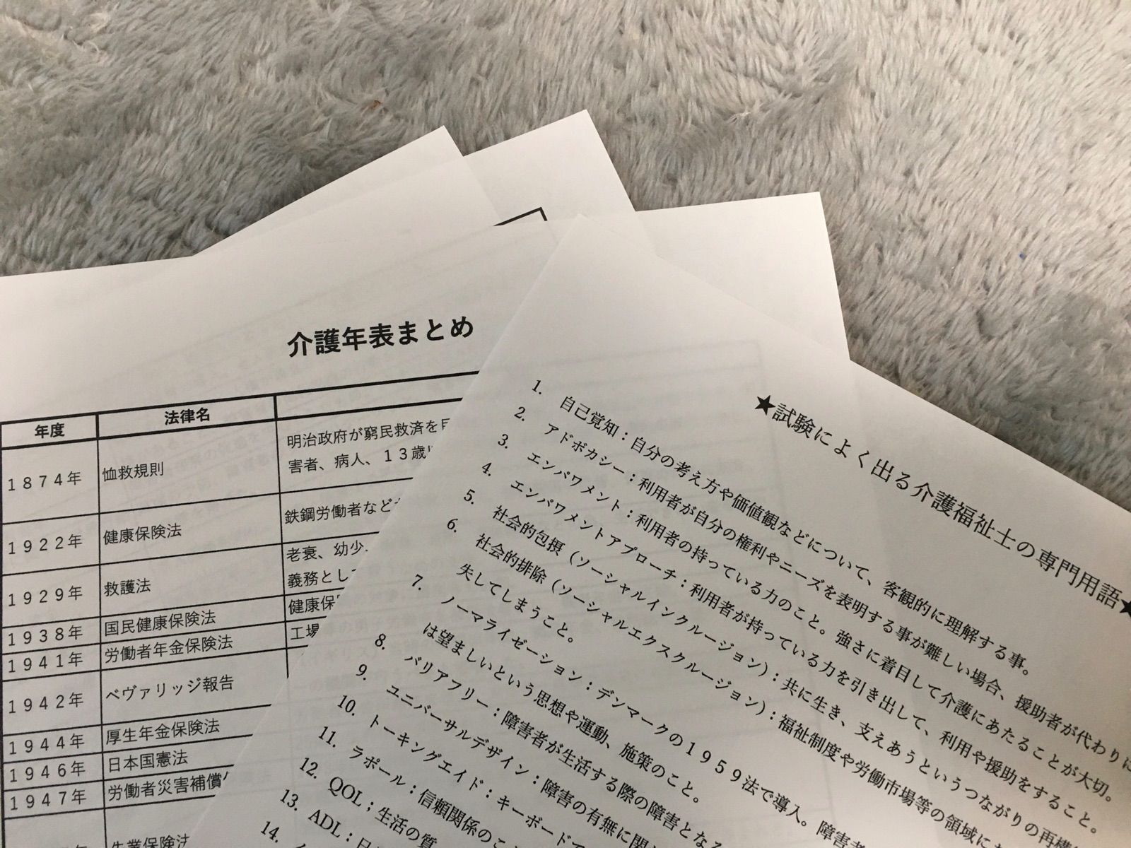 介護年表&試験によく出る介護福祉士専門用語