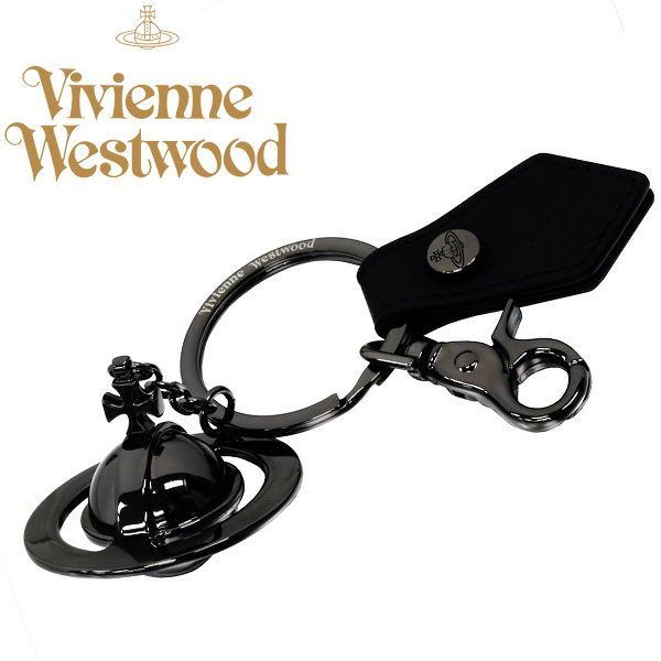 Vivienne Westwood キーリング キーホルダー シルバー イタリー製 SAFFIANO 3D ORB 8203010EU-OM0009-N405 GUNMETAL