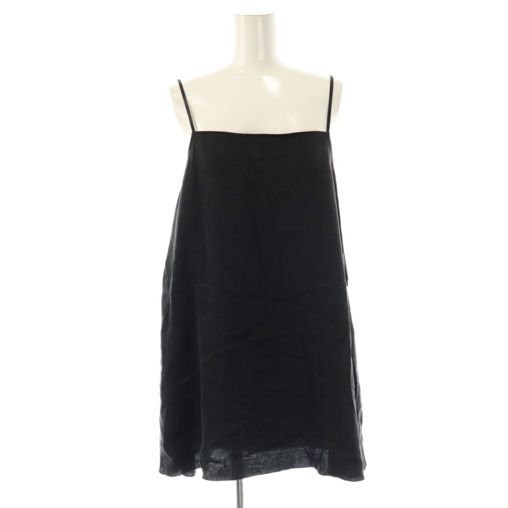 プラージュ Plage 25AW fibril linen リネン混キャミソール カットソー ブラック |DO OS