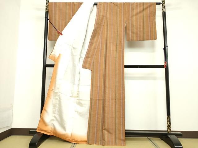 平和屋着物○上質な紬 変わり間道 正絹 逸品 DAAU5586ps