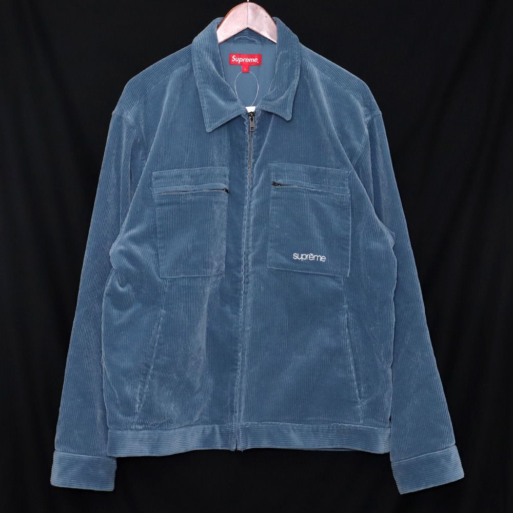 SUPREME Corduroy Zip Jacket Lサイズ ブルー - メルカリ