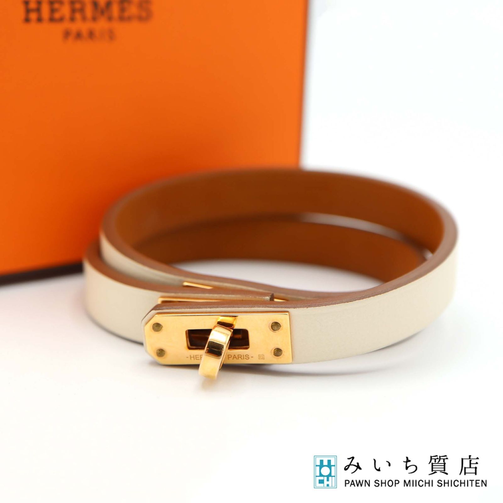 エルメス HERMES ケリー ドゥブルトゥール ブレスレット T2 ホワイト HERMES エルメス ブレスレット MINI KELLY DOUBLE TOUR ミニ
