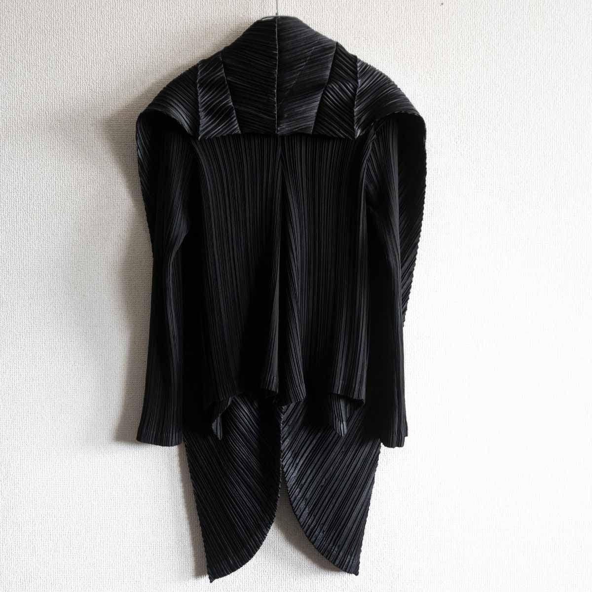 美品】ISSEY MIYAKE FETE【プリーツ デザイン ジャケット】2 ブラック