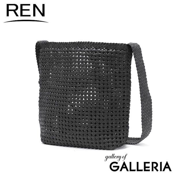 REN レン 黒系 かごバッグ 編み込みデザイン レン ショルダーバッグ レディース 斜めがけ ブランド REN