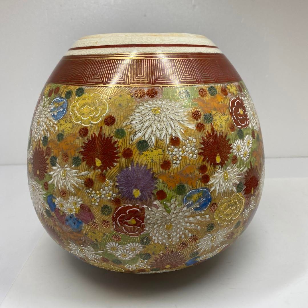 九谷焼 花詰 つぼ 花瓶B 高さ約24.5㎝ 東さ6-1001 TALLINNNEXPO_COM