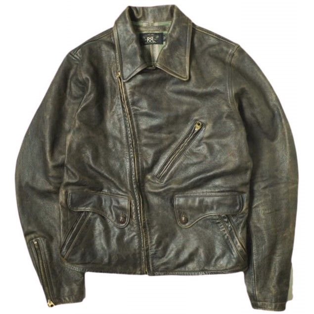 新品 RRL ダブルアールエル Leather Moto Jacket カウレザー