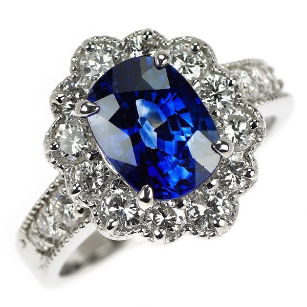 Pt900 サファイア ダイヤモンド リング 2.68ct 0.93ct - メルカリ