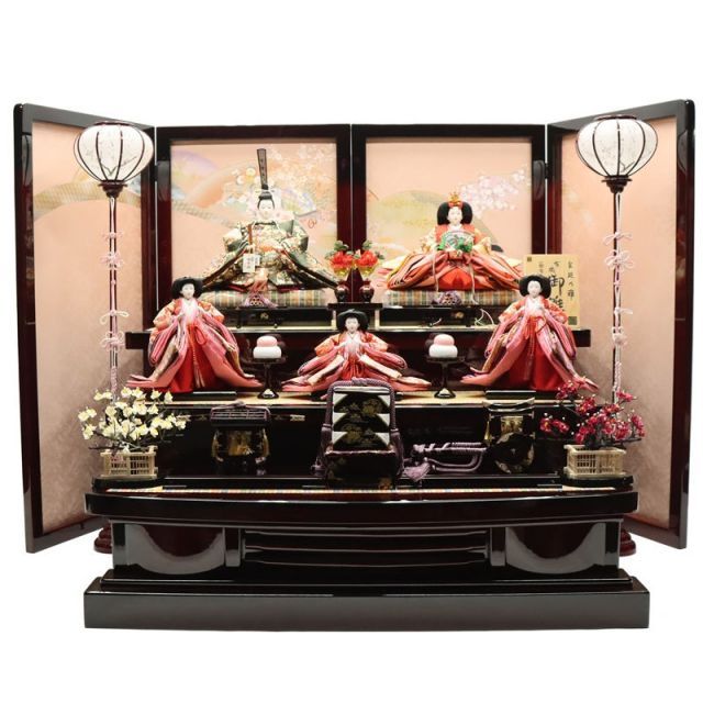 楽天市場】雛人形 屏風 飾り台の通販 コンパクト収納型親王飾り 陽菜
