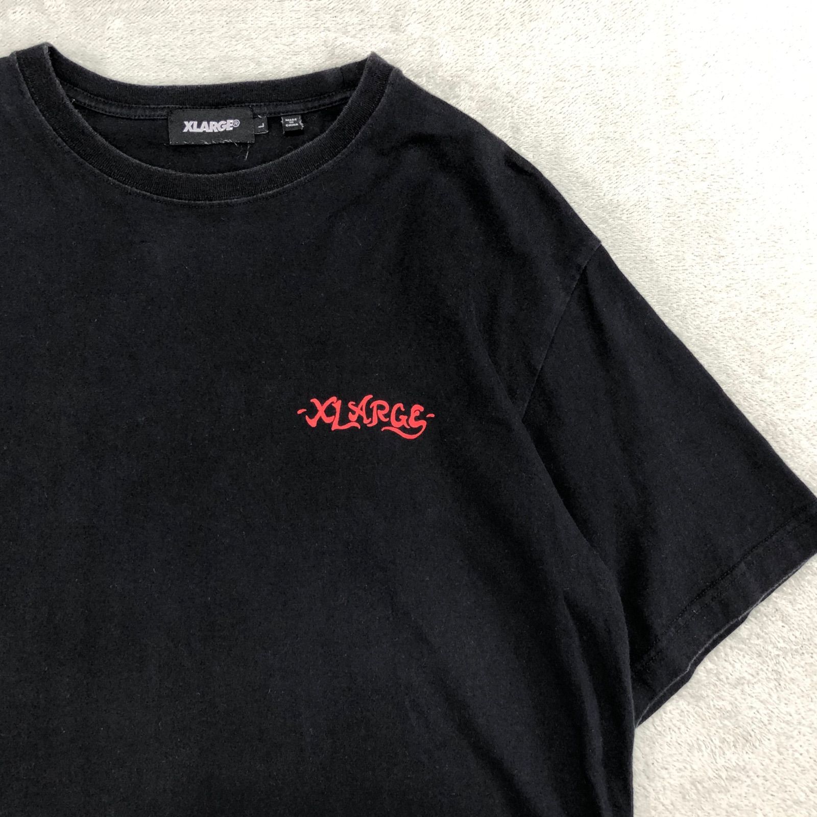 XLARGE プリントTシャツ エロT セクシーガール ピンナップガール 春画 ロゴ ショートスリーブ 半袖カットソー ブラック 黒 エクストララージ