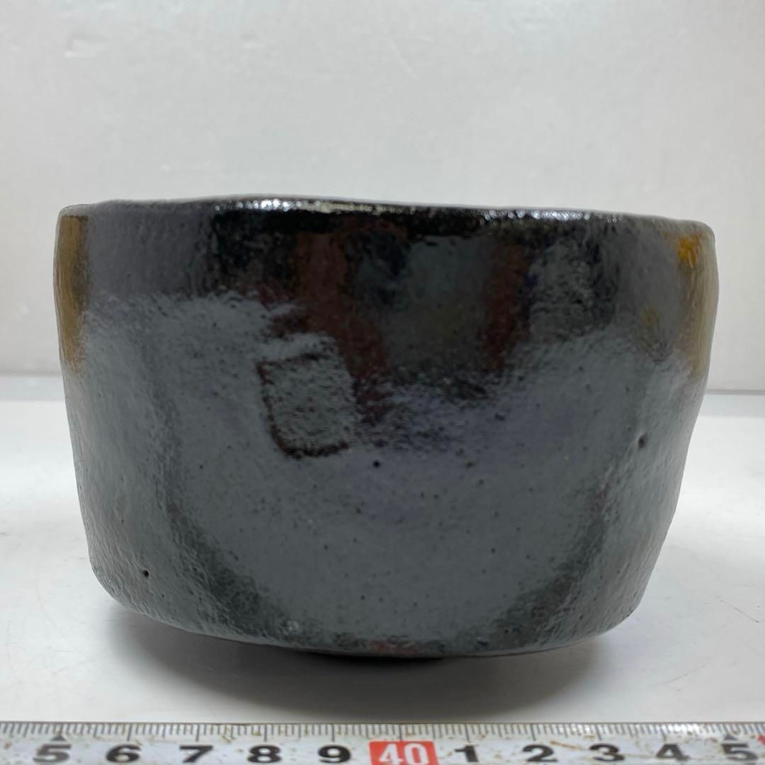 茶3 佐々木昭楽 光悦鉄壁写 黒茶碗 共箱 直径12.5㎝ 東な6-0903