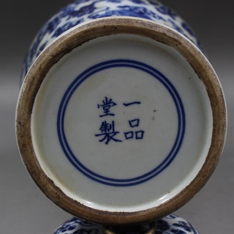 清同治青花穿花麒麟紋茶蓋缶 景徳鎮 陶磁器 装飾品 現代工芸品 美術品 置物 青花着花麒麟紋茶蓋缶 景徳鎮 陶磁器 装飾品 工芸品 美術品 置物