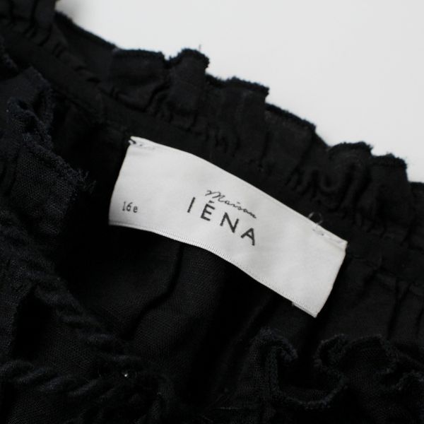 2020SS IENA イエナ maison リネンコットンブラウス/ブラック タック