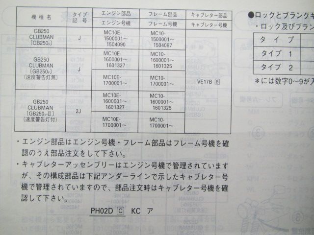 HONDA GB250 CLUBMAN サービスマニュアル・パーツリスト GB250クラブ