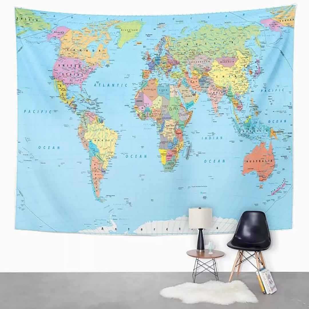 メルカリshops タペストリー 世界地図 北欧 賃貸 背景 プレゼント 贈物 シンプル