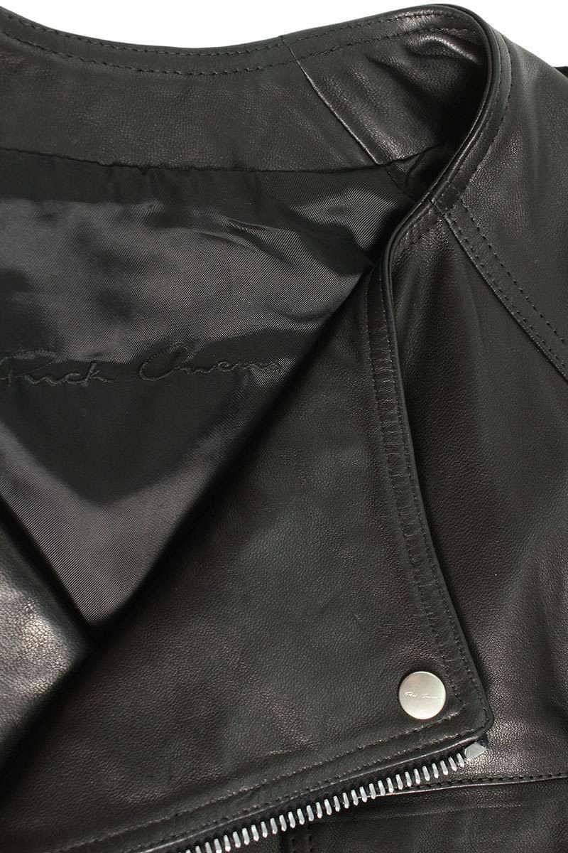 RICK OWENS 定番ライダース　イタリア性　羊革　リブニット+上質レザー❣️ RICK OWENS(リックオウエンス) レザージャケット(メンズ) - 海外