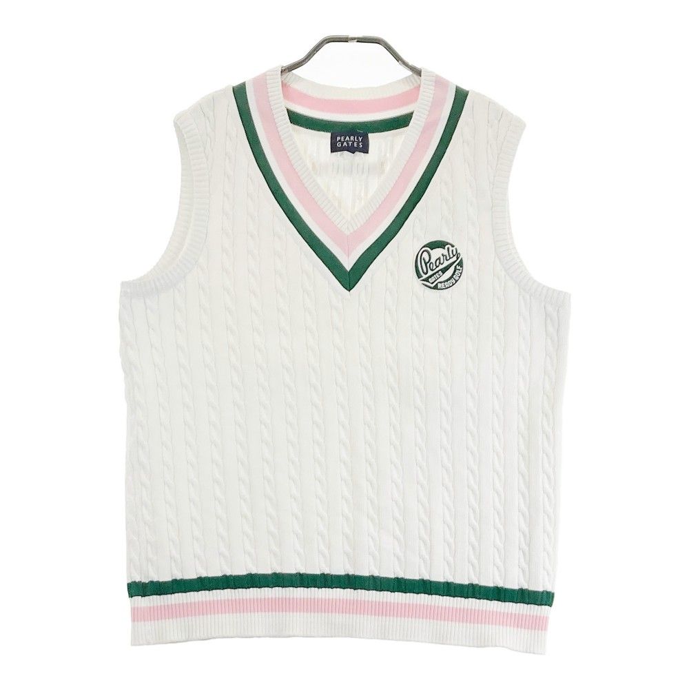 PEARLY GATES ベスト ホワイト サイズ：6 PEARLY GATES パーリーゲイツ ニット ベスト ホワイト