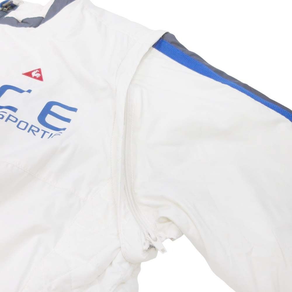 商品は通常配送無料。 le coqsportif ルコックスポルティフ ゴルフウェア 2WAY 中綿 ジップ ブルゾン ジャケット アウター L オフホワイト メンズ 古着 最新作が入荷中！