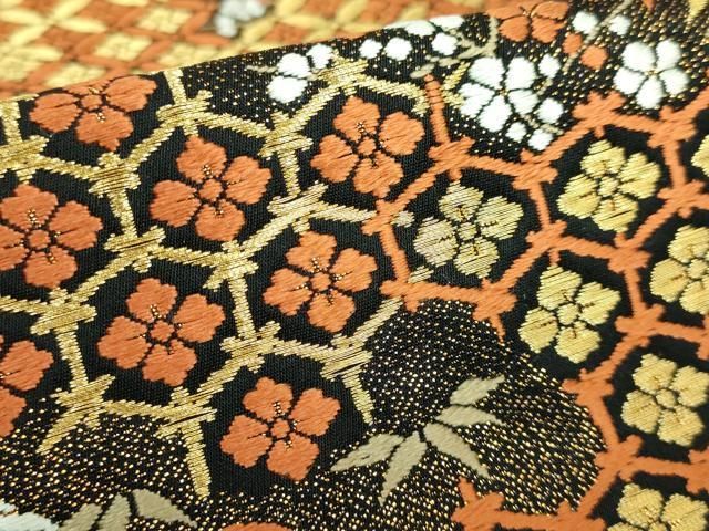 平和屋本店□極上 西陣 河合美術織物謹製 六通柄袋帯 唐織