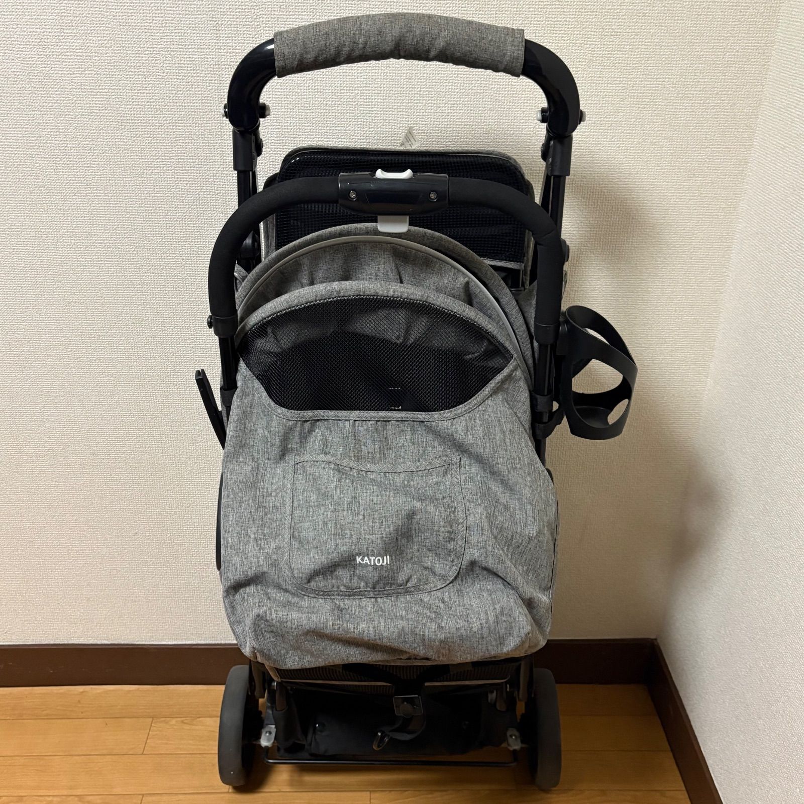 良品】KATOJI 二人乗りベビーカー タンデムストローラー 縦型 日除け