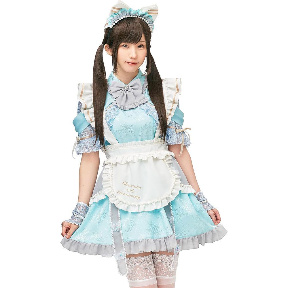 クリアストーン Clearstone コスプレ メイド服 20周年 アニバーサリーメイド ワンピース レディース フリーサイズ ミントグリーン anniversary-onepiece
