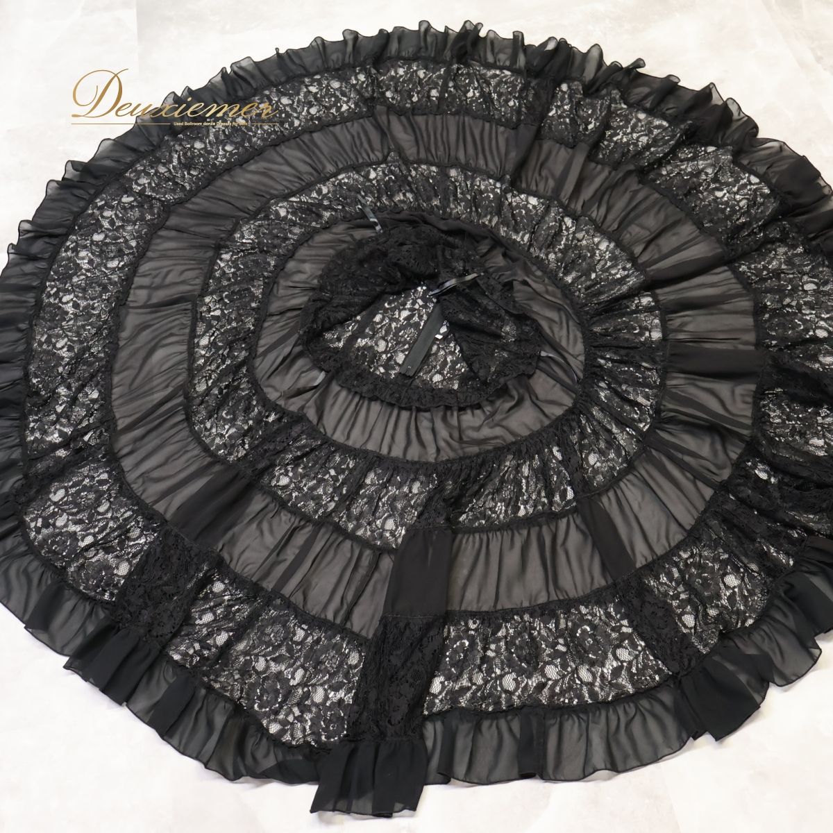 【フラメンコ衣装】ブラック系 SONIA JOHNES ソニアジョーンズ ファルダ スカート 黒 ペチコート セット レース 花柄 かわいい フラメンコ衣装】ブラック系 SONIA JOHNES ソニアジョーンズ