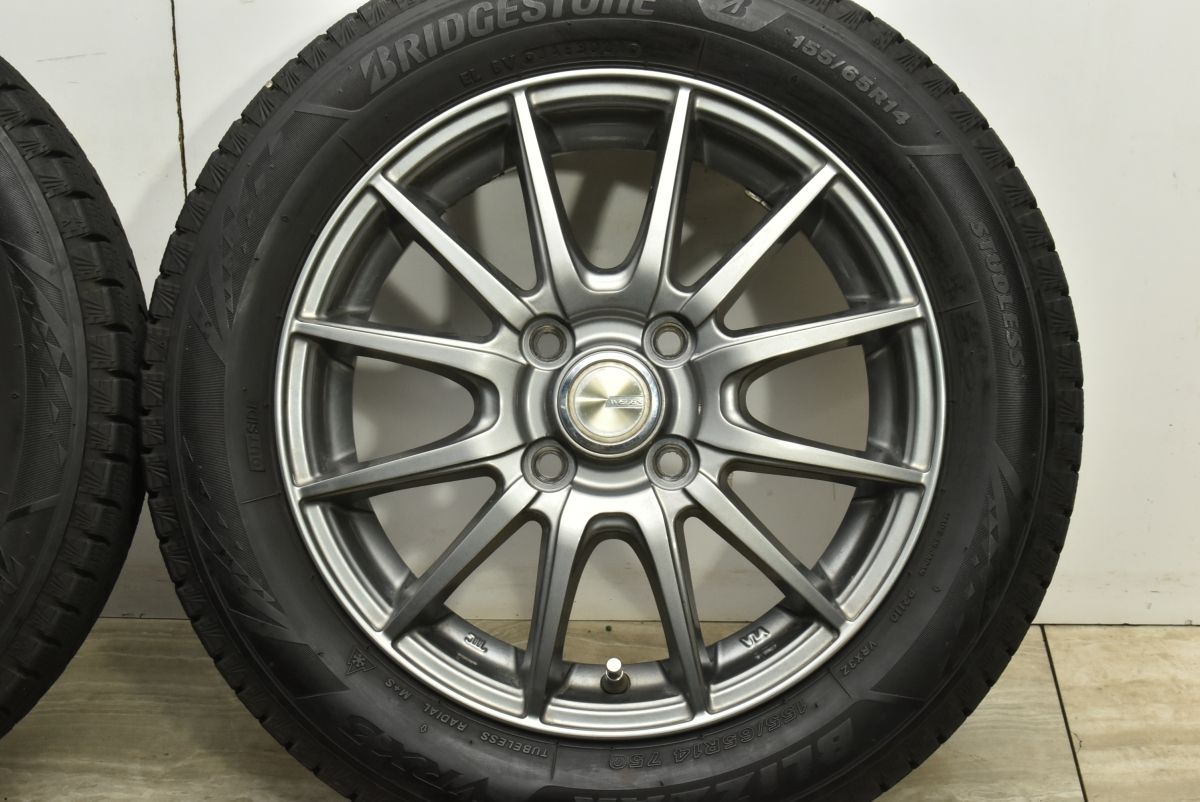 ララパーム 14×4.5J 100/4H 極上バリ山タイヤ付き 165/55 V-288
