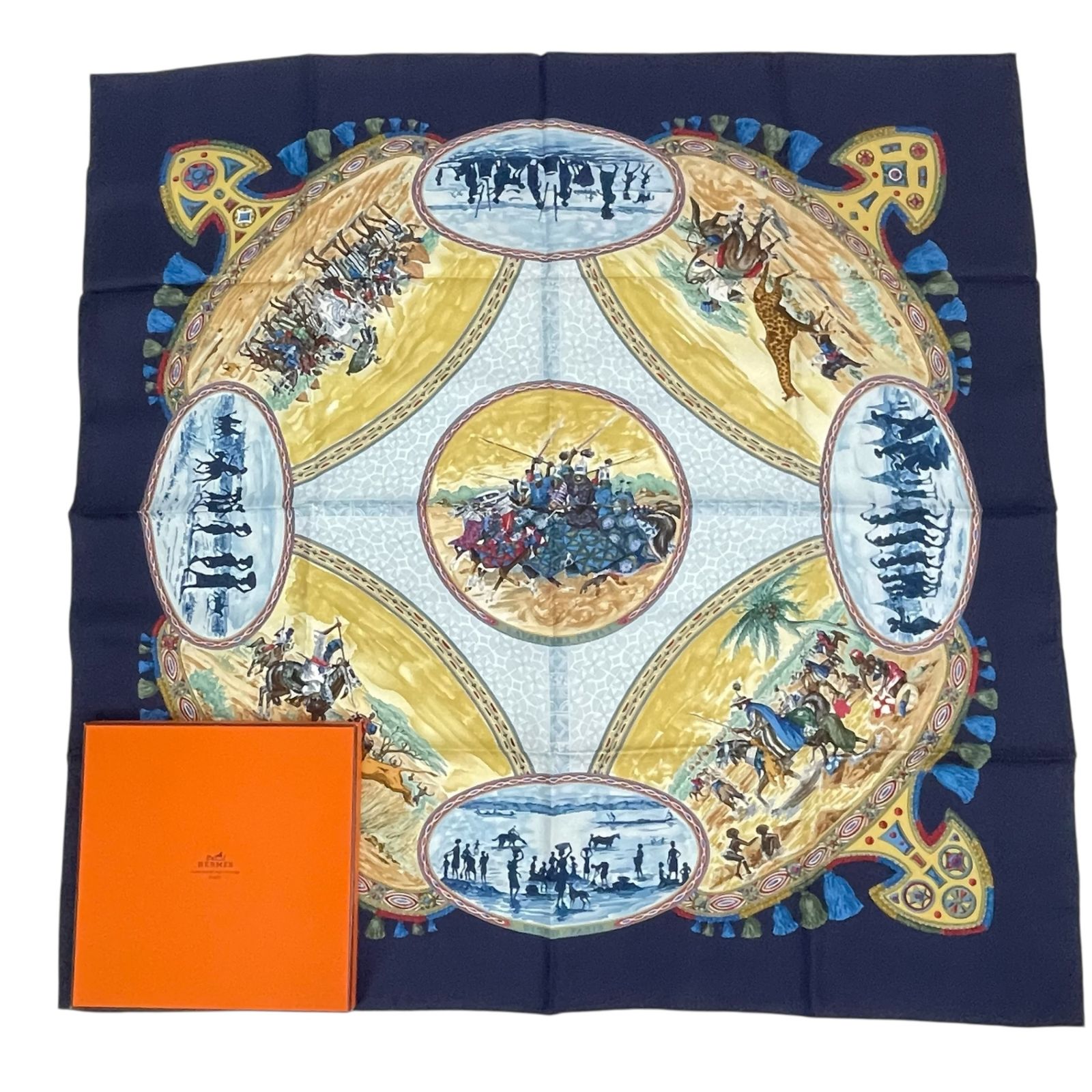 未使用品 エルメス カレ90 ノルマンディー海岸の魅力　黒　箱 楽天市場】美品 HERMES エルメス カレ90 CHARMES DES PLAGES