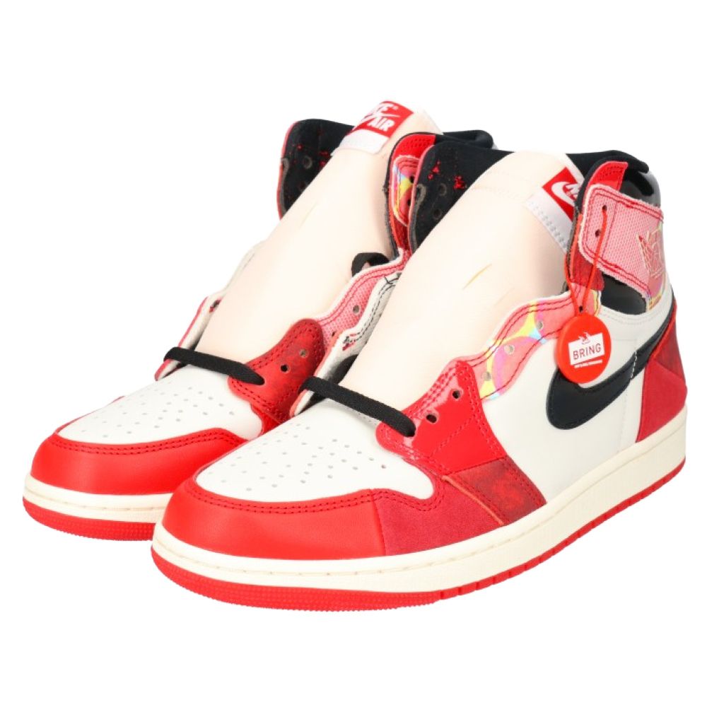 NIKE Air Jordan 1 スパイダーマン レッド/ホワイト ハイカット ナイキ×スパイダーマン AIR JORDAN 1 レザー×ファブリック