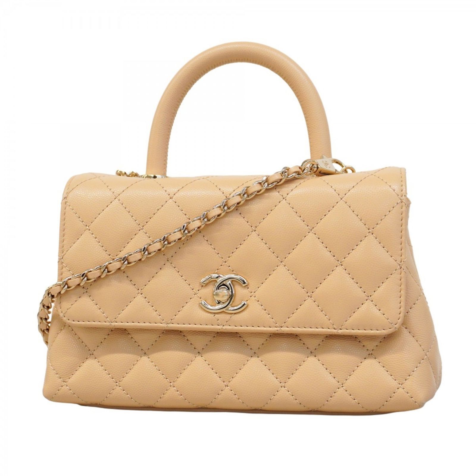 CHANEL シャネル ハンドバッグ ベージュ - 4500125E0037 シャネル(Chanel) シャネル ハンドバッグ チェーンショルダー