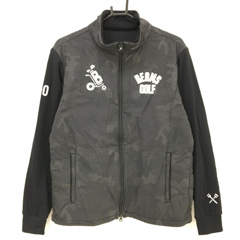ビームスゴルフ 中綿ジャケット 黒×グレー 身頃ドット 身頃中綿 メンズ L ゴルフウェア BEAMS GOLF