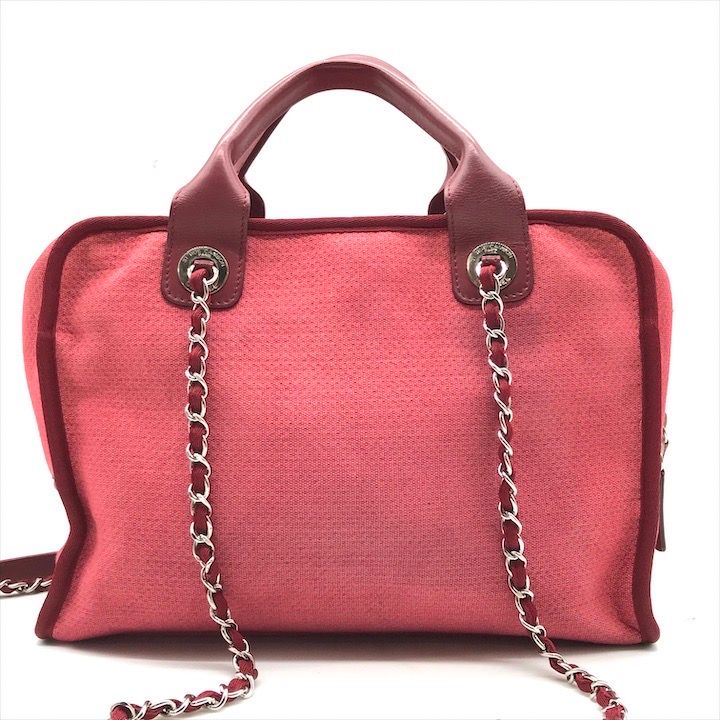 シャネル キャンバス ヴェネチアコレクション 2wayバッグ A47970 良品 CHANEL シャネル ココマーク キャンバス ドーヴィル 2WAY