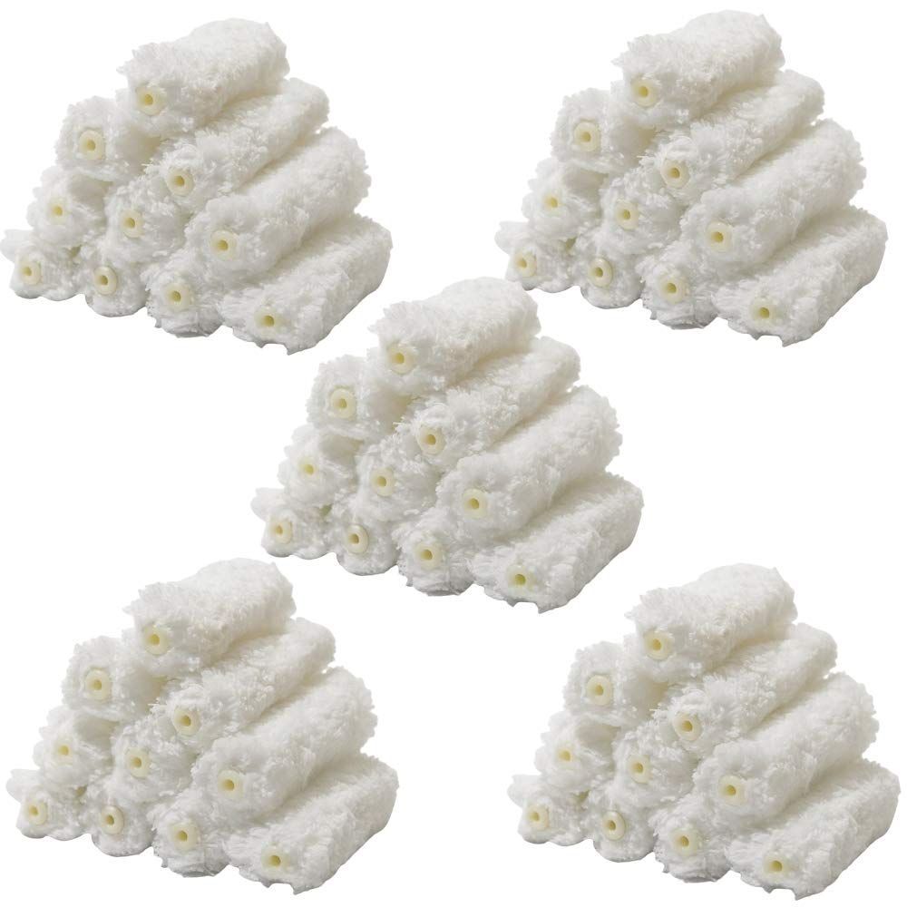 ハケ市 ミニスモール ローラー マイクロファイバー ホワイト 3インチ 13mm 50本 セット 塗装 ペイントローラー まとめ買い