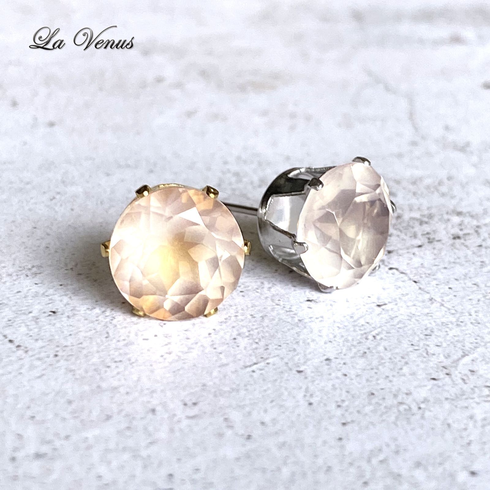 美品！ローズドフランス　アメジストピアス ✴︎ふわり 大人ピンク✴ つけっぱなしOK 天然 大粒10mm