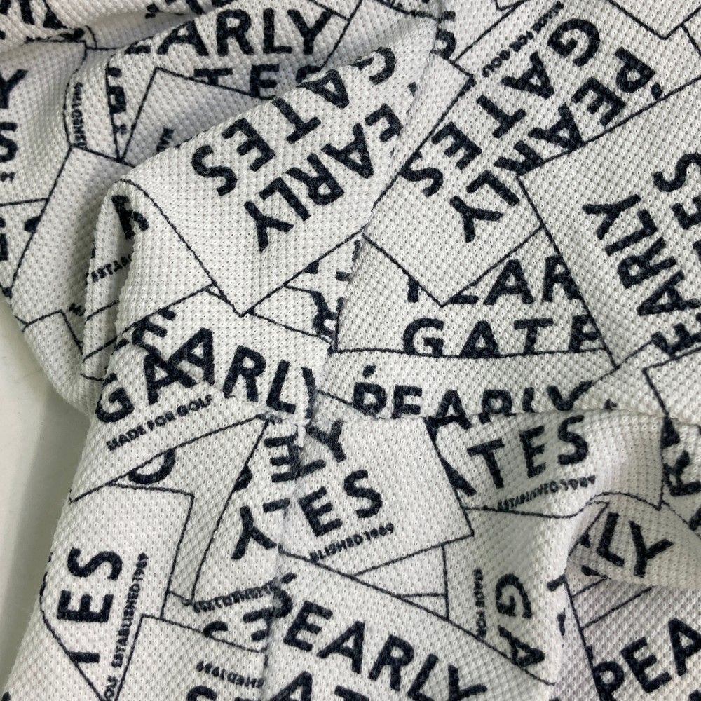 サイズ：7 PEARLY GATES パーリーゲイツ  半袖ポロシャツ ロゴ総柄 ホワイト系 [240101442787] ゴルフウェア メンズ ストスト PEARLY GATES (パーリーゲイツ) ゴルフポロシャツ メンズ SIZE 7
