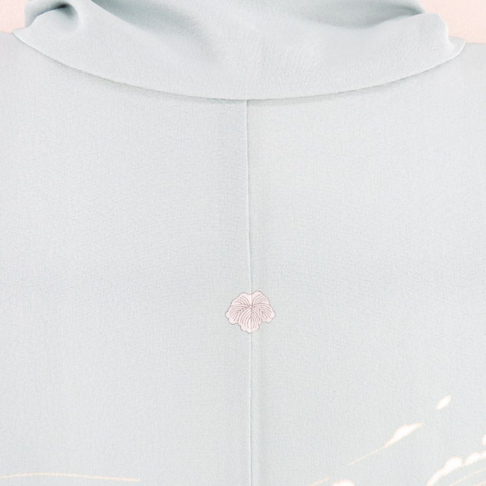 本加賀友禅 訪問着 天野雅彦 松竹梅に小鳥文様 水色 作家物 落款入