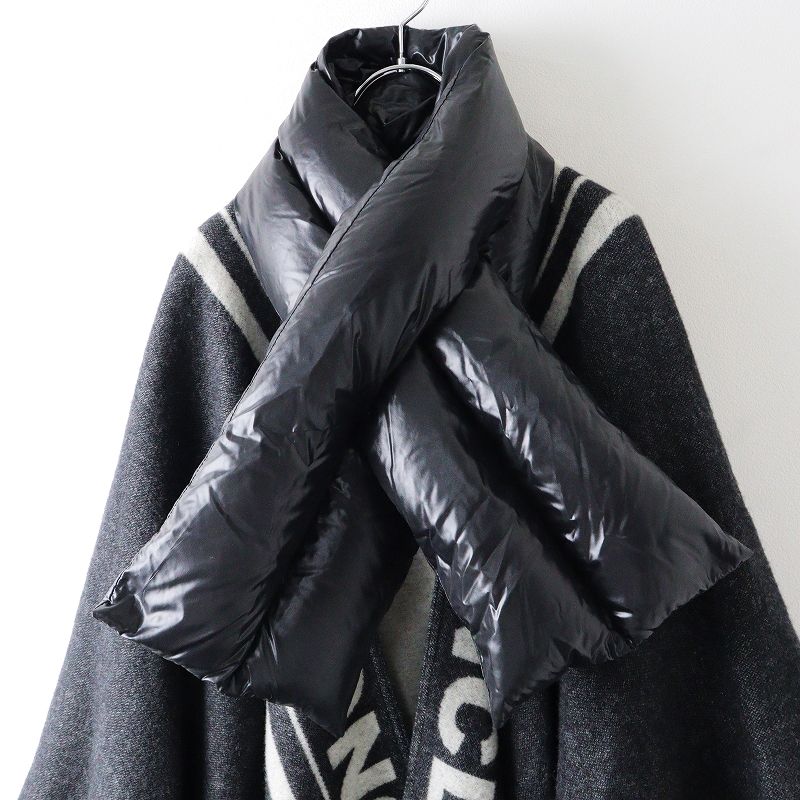 〔美品〕MONCLER ブラック ニットマフラー ブラック　黒　5K1 美品 JPタグ モンクレール MONCLER マンテラ MANTELLA ダウンマフラー