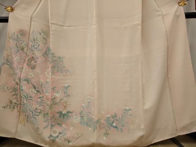 総刺繍 更紗唐草文 暈し染め 銀糸 花柄刺繍 訪問着 平和屋着物□訪問着