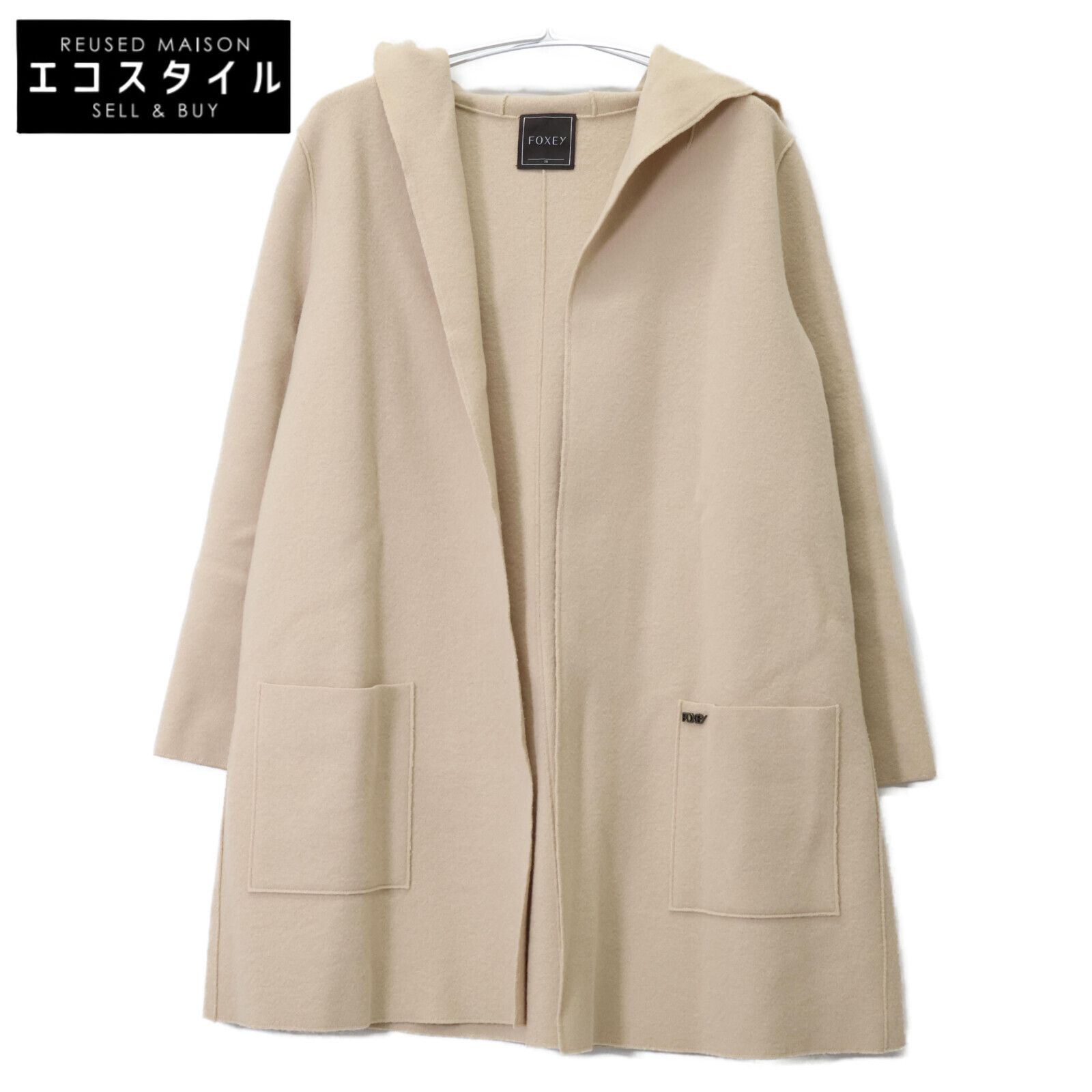 美品 FOXEY エンジェルコクーンニットコート ベージュ サイズ*OC896 43367 Coat 