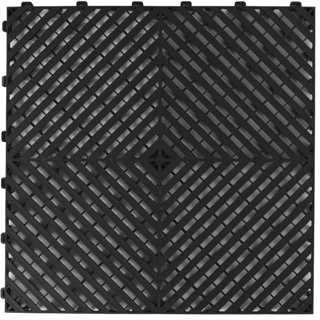 ISL ガレージタイル フラットタイプ ブラック 10枚セット 40×40×1.8cm 業務用 高耐荷重モデル