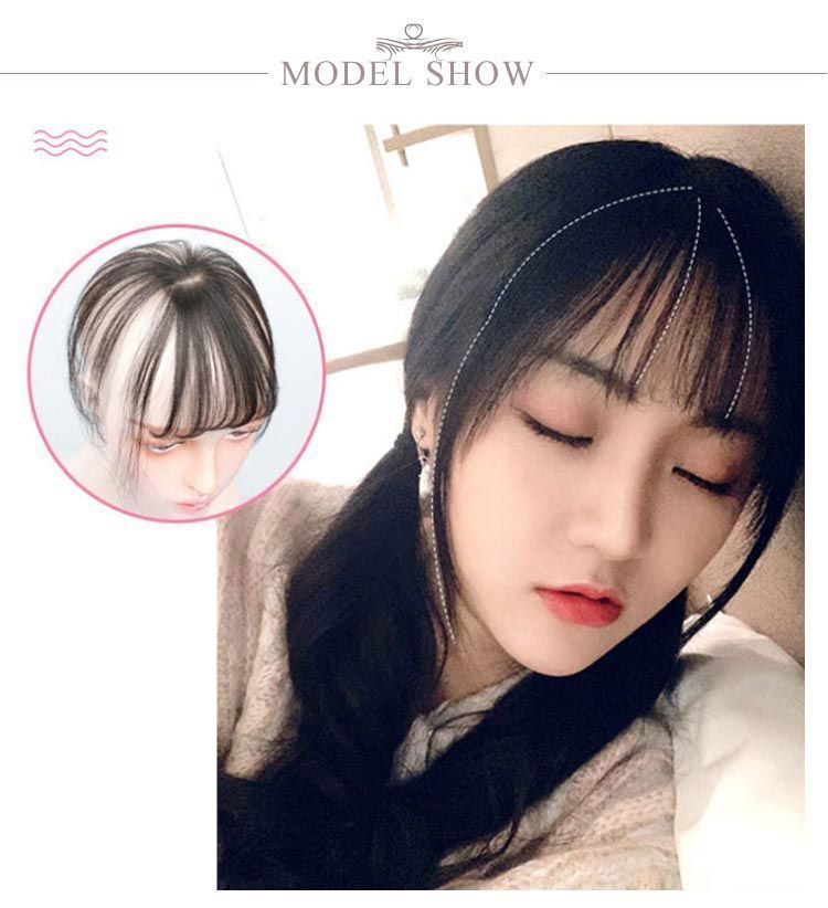 3D構造つむじ付きシースルーバング