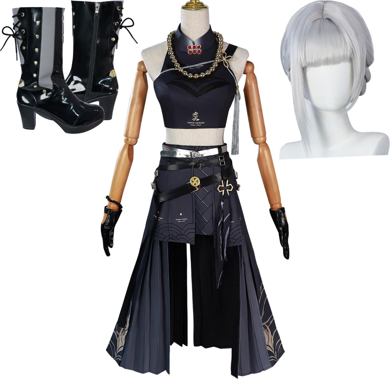 ♥ 散華 ウィッグ 靴 COSPLEE 鳴潮 コスプレ衣装 ウイッグ-靴付き コスチューム 舞台装 文化祭 人気ゲーム パーティー 大人 仮装 学園祭 撮影 cosplay クリス ハロウィン