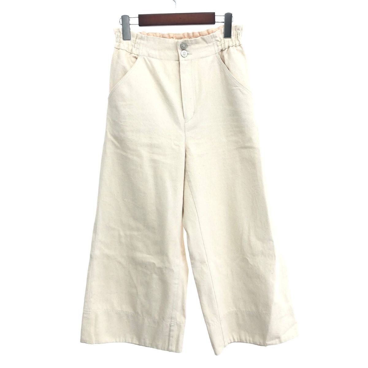 新品　INGEBORG ベージュ　ウール混パンツ 良好 INGEBORG インゲボルグ 24SS ワイドパンツ パンツ サイズ:9