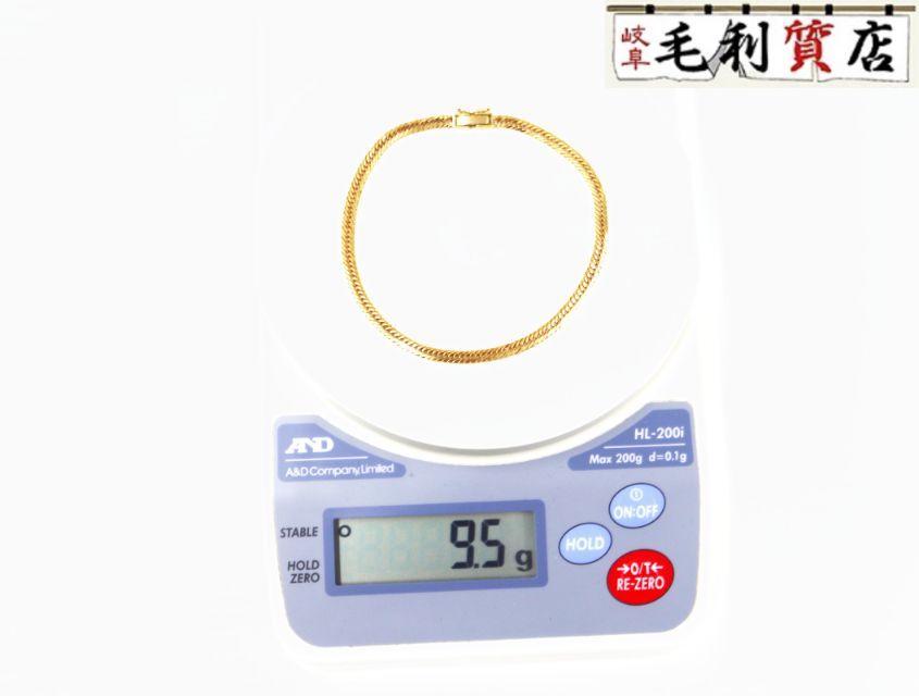 K18 キヘイ 喜平 アンクレット 8面トリプル 9.5ｇ 8メントリプル 18金 イエローゴールド 750 YG ジュエリー