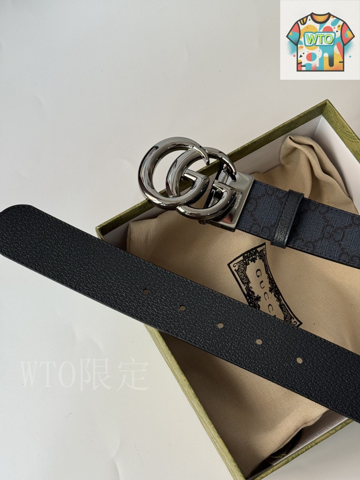 今日WTO】Gucci グッチ ダブル G レトロ回転バックル ベルト