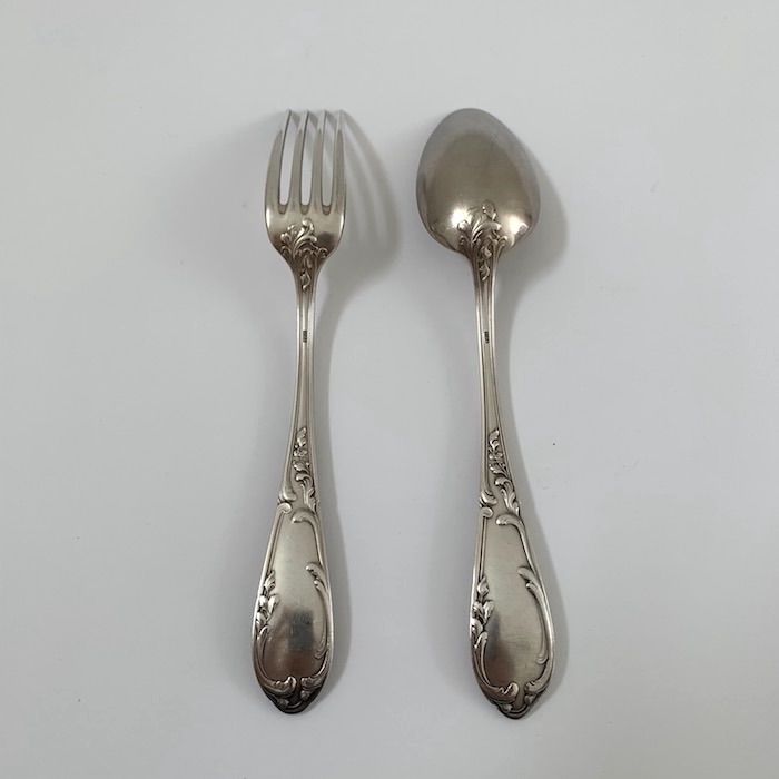 ディナースプーン＆フォークセット【アンティーク】シルバープレート