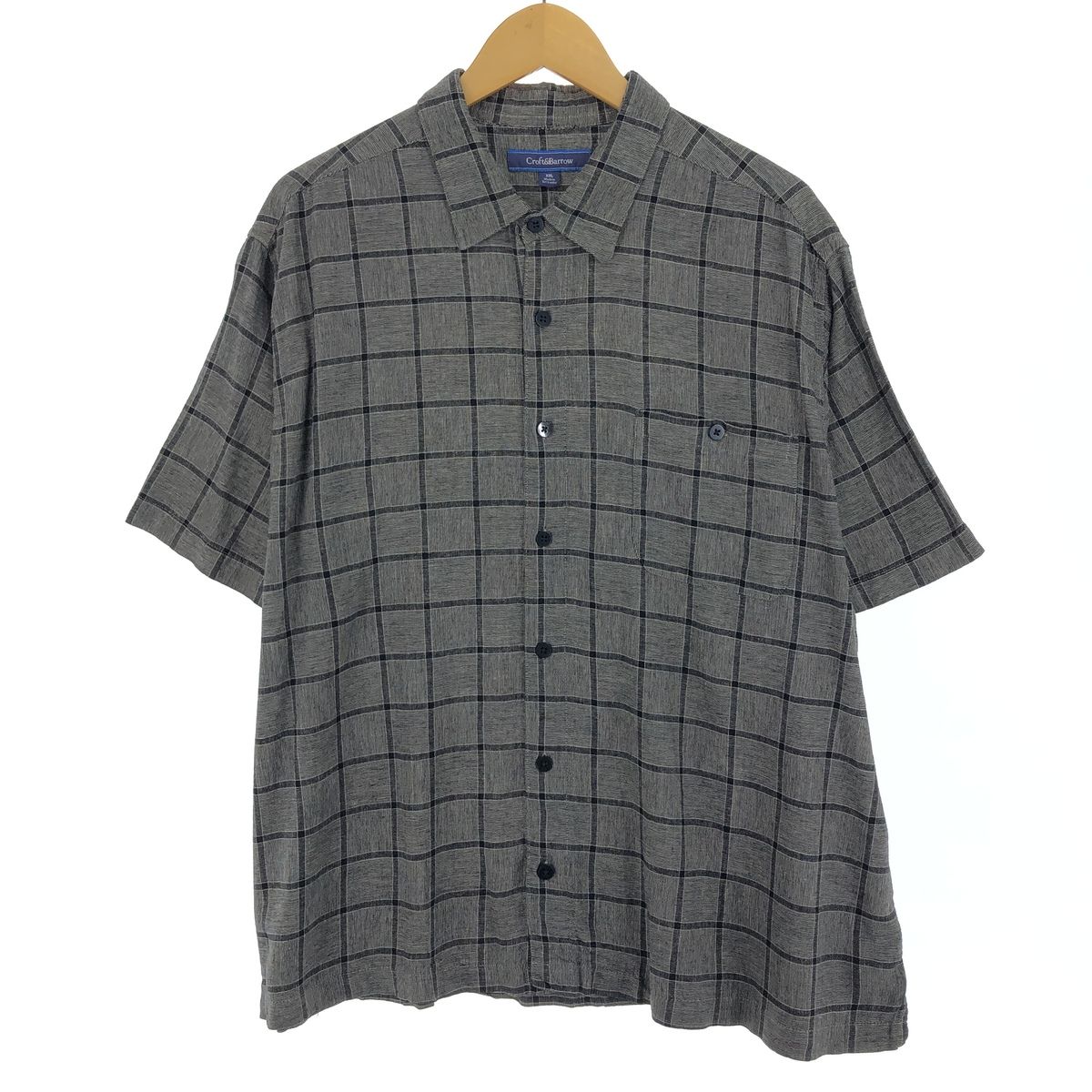 Croftu0026Barrow 半袖　柄シャツ Croftu0026Barrowハワイアンヤシの木プリント 半袖シャツレーヨン100％