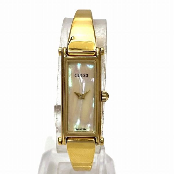 グッチ GUCCI バングルウォッチ 1500L クォーツ シェル文字盤 時計 腕時計 レディース
